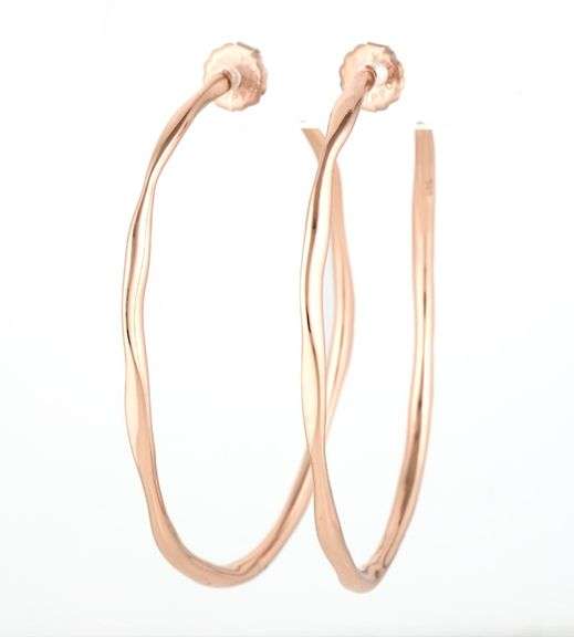 Ippolida Rose Plated Hammered Hoops