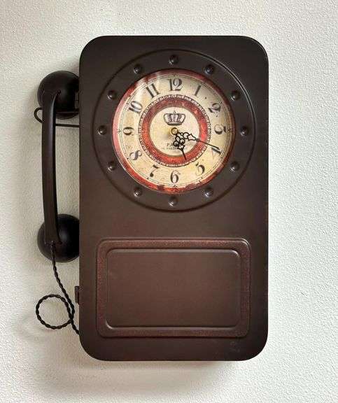 Telephone Wall Clock with Hidden Safe