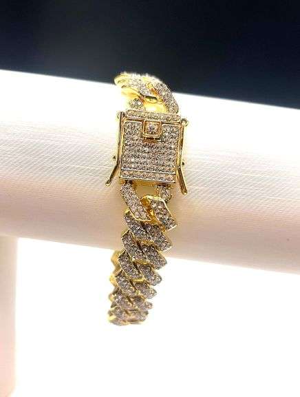 Impressive 40.5 Gram 14Kt Yellow Gold Plated Miami Link Bracelet