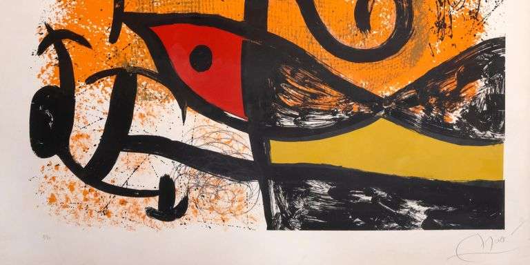 Extremely Rare Joan Miro Largest Signed Lithograph He Ever Made - La Meneuse de Lune