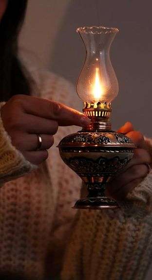 Handmade Copper Hurricane Kerosene Lamp