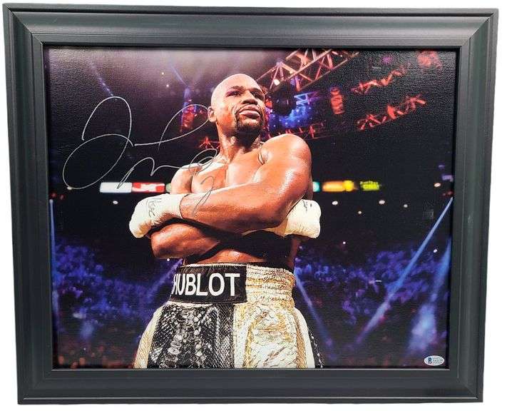 Floyd Money Mayweather Jr. Autographed Custom Photo Framed Canvas  BAS