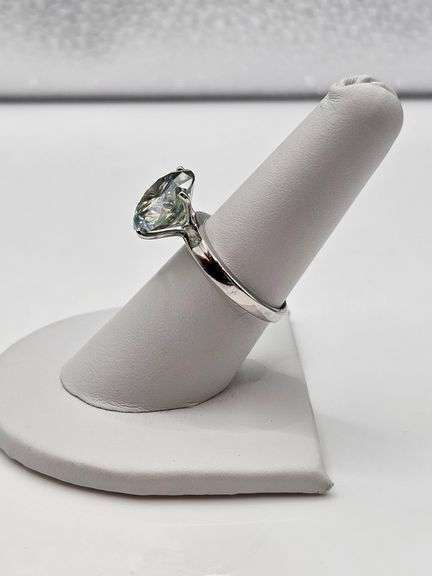 Huge Rare 7 Ct  Ice Blue Lab Simulated Diamond Ring