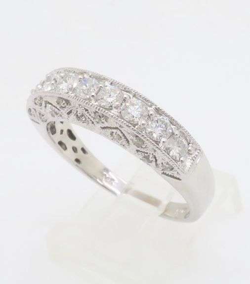 White Gold Diamond Encrusted Band Ring