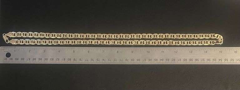 Huge 62.5 Gram 14K Tri-Layered Yellow Gold Plate Mariners Link Necklace
