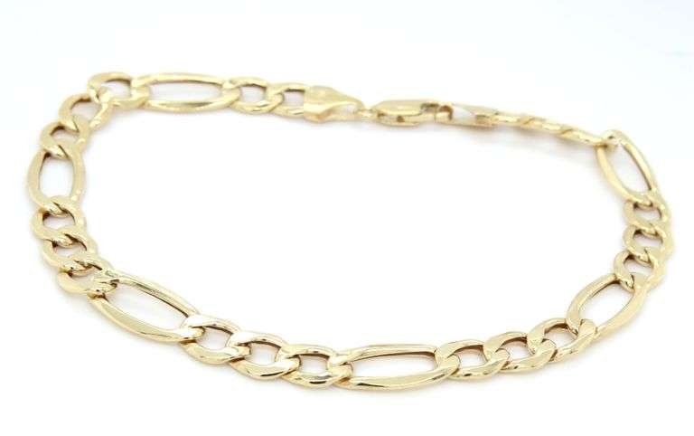 Italian 10kt Yellow gold Figaro bracelet