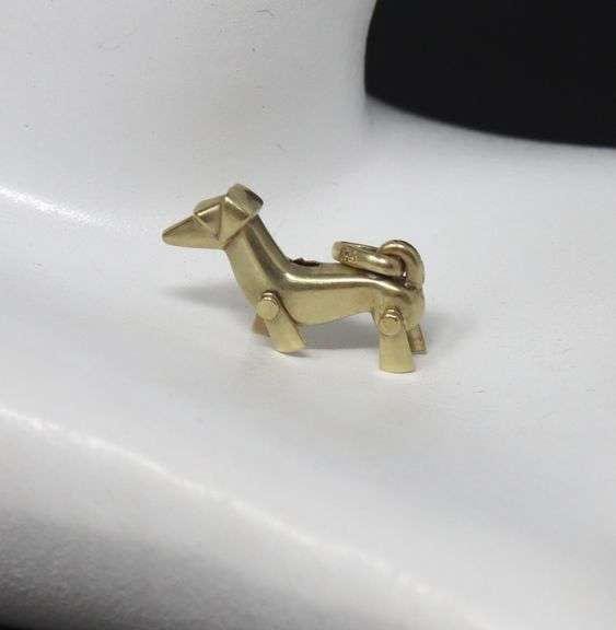 14kt Yellow gold Dog charm