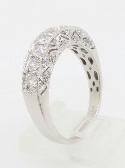 White Gold Diamond Encrusted Band Ring