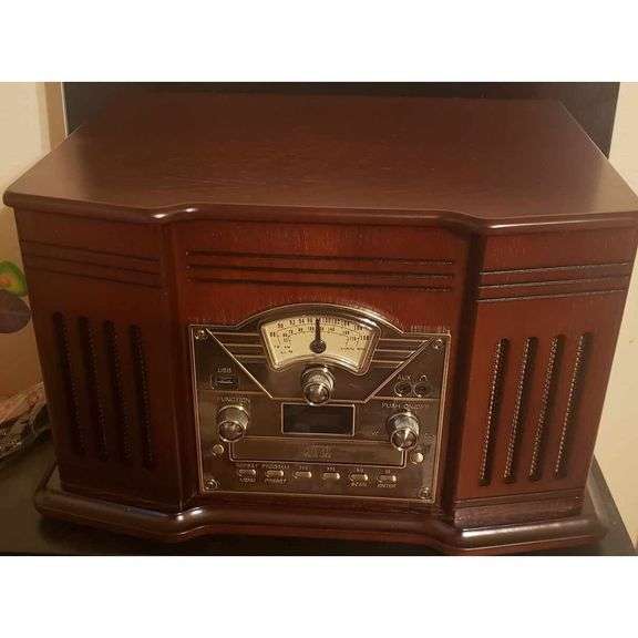 7-in-1 Turntable with Handmade Wooden Exterior