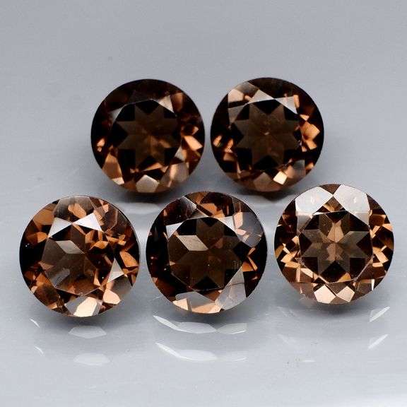 Full 5 piece 12.72ct set of Smoky Quartz solitaires!