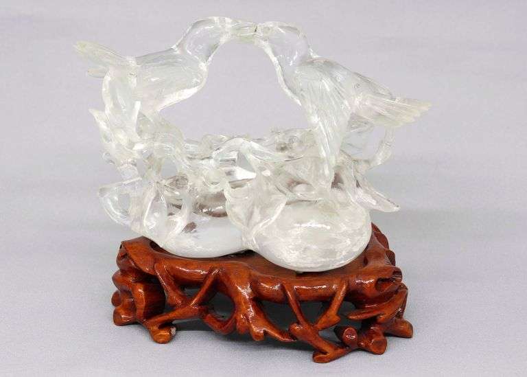 Crystal Quartz Pair of Love Birds