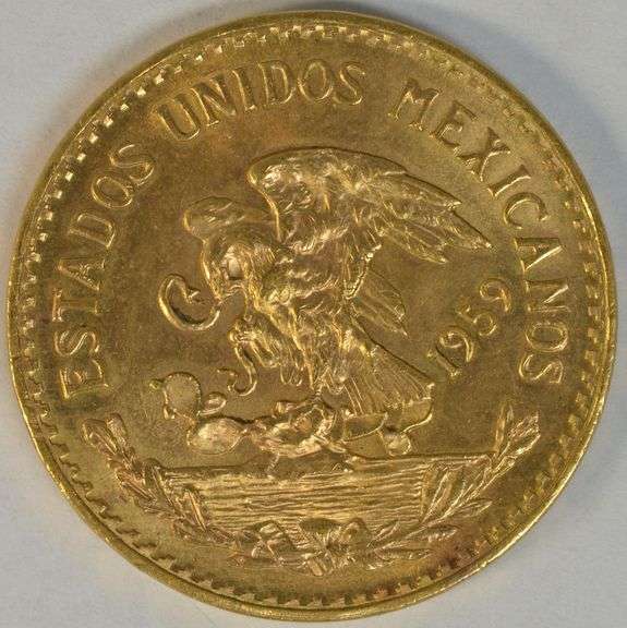 Superb Gem BU 1959 Mexico 20 Pesos Gold Piece
