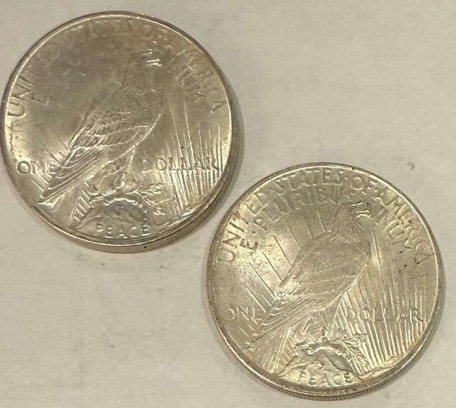 1922 &1924 Frosty White BU Peace Dollars