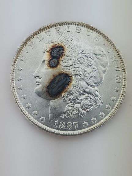 1887 Morgan Silver Dollar, Die Crack/DDO/Tone Marks