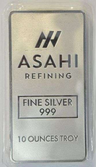 Nice Asahi Refining pure .999 fine Silver 10 Troy Oz bar in plastic