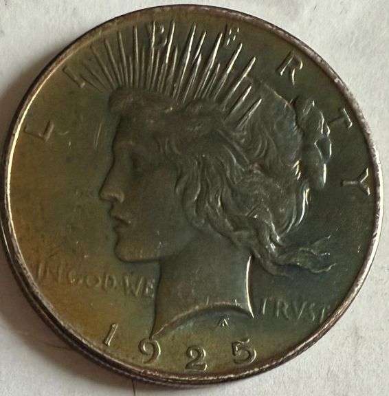 Toned 1925 Unc Peace Dollar