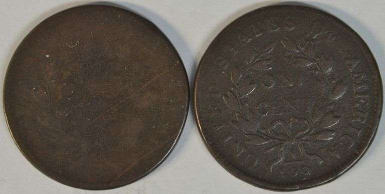 Scarce 1801 in Good and 1802 in F/VF Draped Bust Large Cents