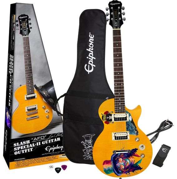 Slash of Guns N Roses Signed Custom Graphics His Model Epiphone Guitar ACOA