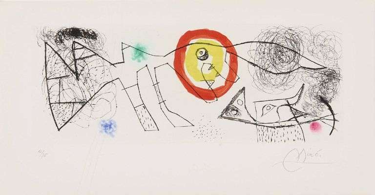 Rare Joan Miro Etching and Aquatint Signed in Pencil from the 1960's