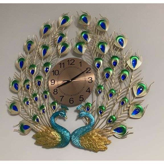 Large Peacock Wall Clock