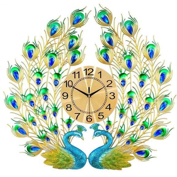 Large Peacock Wall Clock