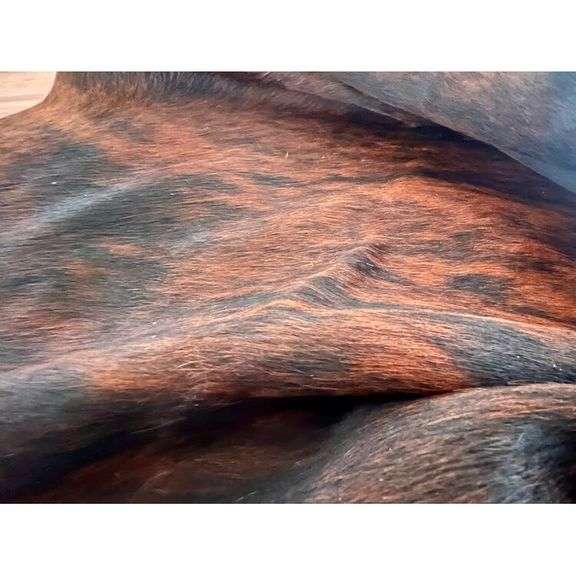 Genuine Brindle Red Brown Black Cowhide Rug