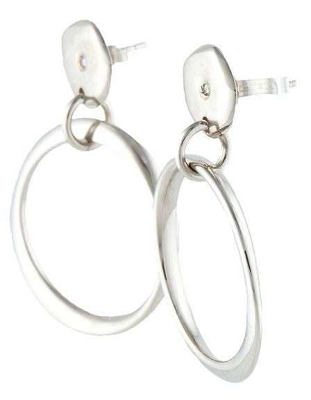 Roberto Coin 0.02ctw Diamond Drop Circle Earrings in 18K