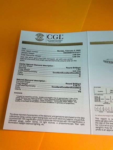 CERTIFIED BRAND NEW 14K WHITE GOLD DIAMOND ENGAGEMENT RING 2.40 CARATS