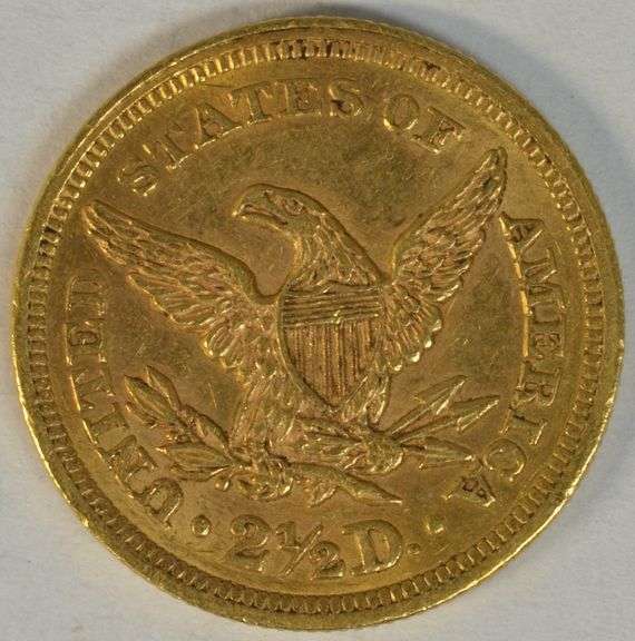 Fully struck and lustrous 1855 US $2.50 Liberty Gold. Better date