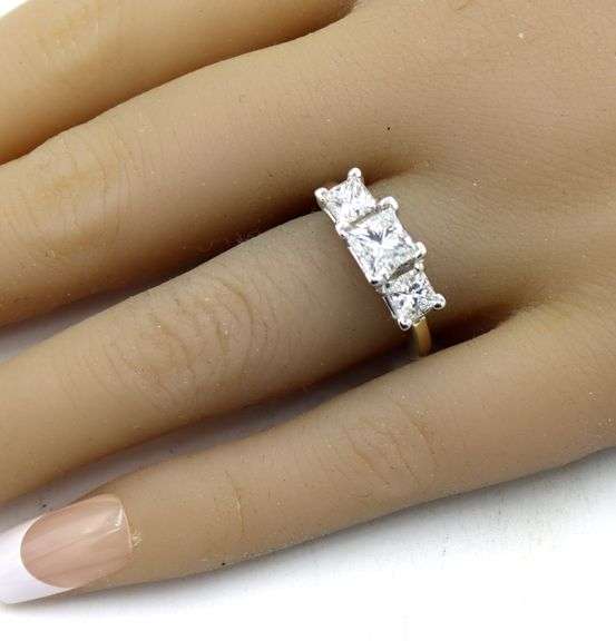 14kt Yellow gold 1.25ctw princess cut diamond band