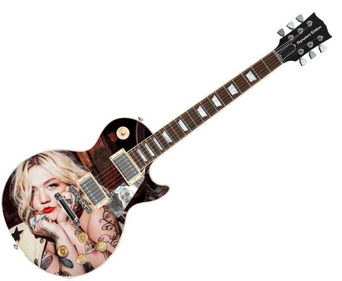 Elle King Signed "Tatted Up" Custom 1/1 Signature Edition Graphics Guitar ACOA