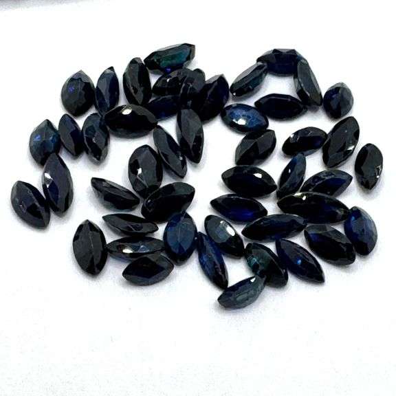 Massive! 111.54ct set of marquise cut blue Sapphires!