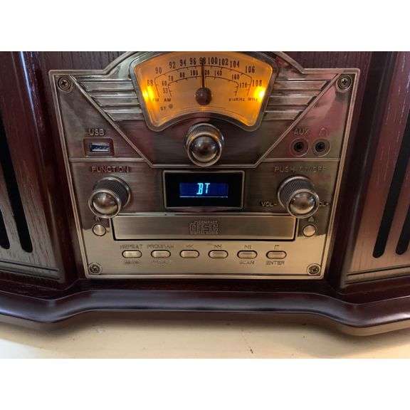 7-in-1 Turntable with Handmade Wooden Exterior