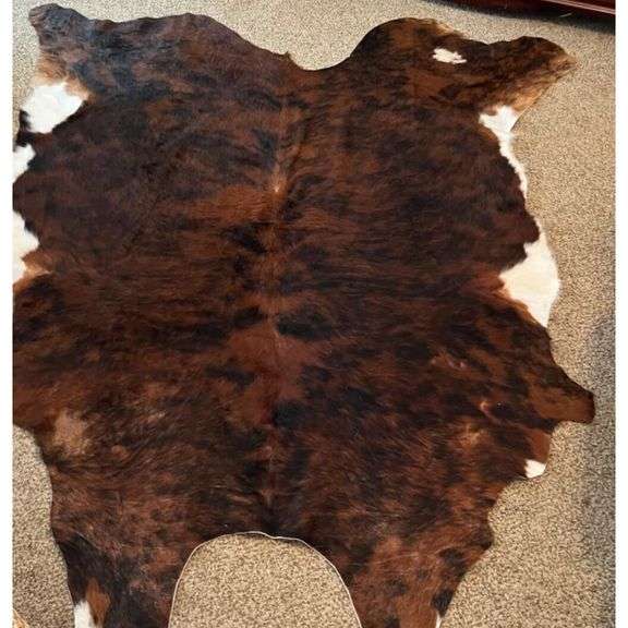 Genuine Brindle Red Brown Black Cowhide Rug