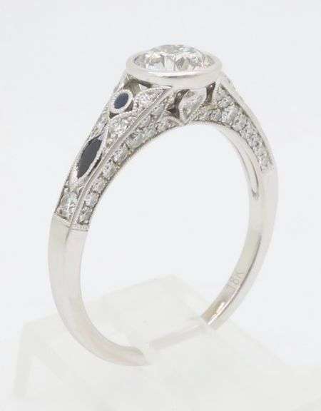 Designer Sylvie Diamond & Blue Sapphire Ring