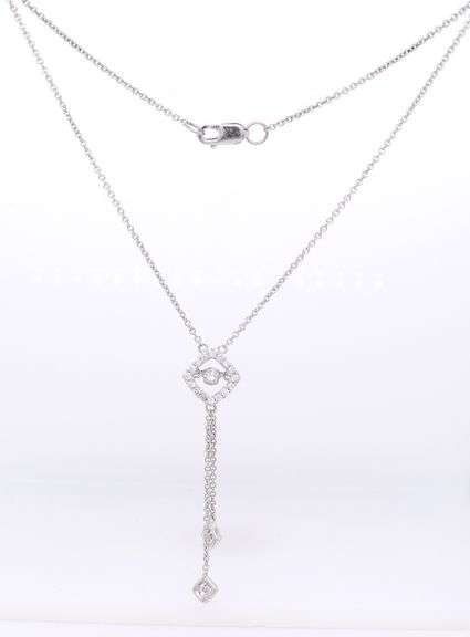 Diamond Accent Floating Dangle Necklace in Sterling Silver