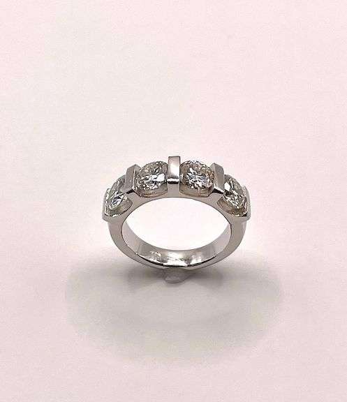 Stunning 4 Stone 3.49 Ct Vvs1 Rare Moissanite Ring