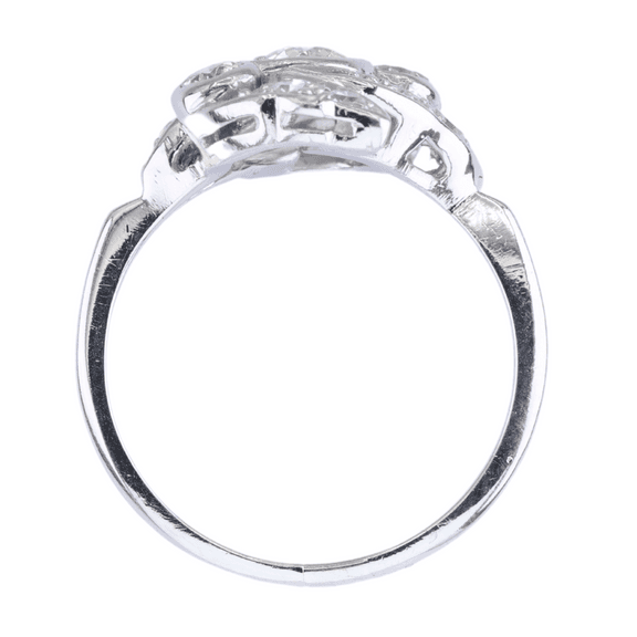 Platinum 950 Vintage 3 Stone Natural Diamond Ring