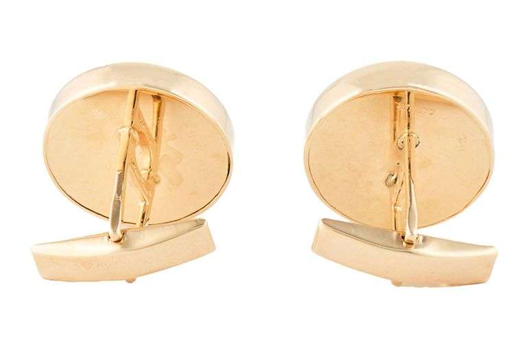 Vintage Cartier Round Malachite Cufflinks