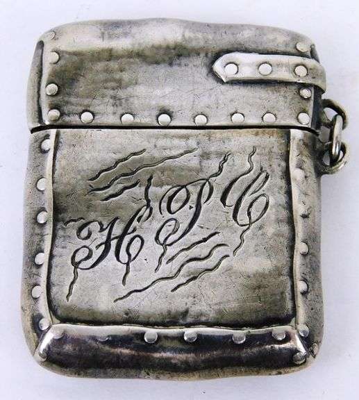 Antique Sterling U.S. Mail Stamp Case & 1 Cent Stamp