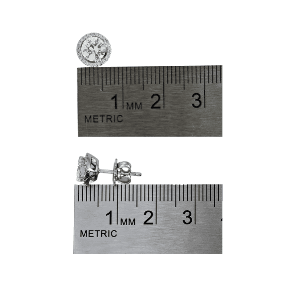 GIA Hilo Stud Natural Diamond Earring White 18k Gold