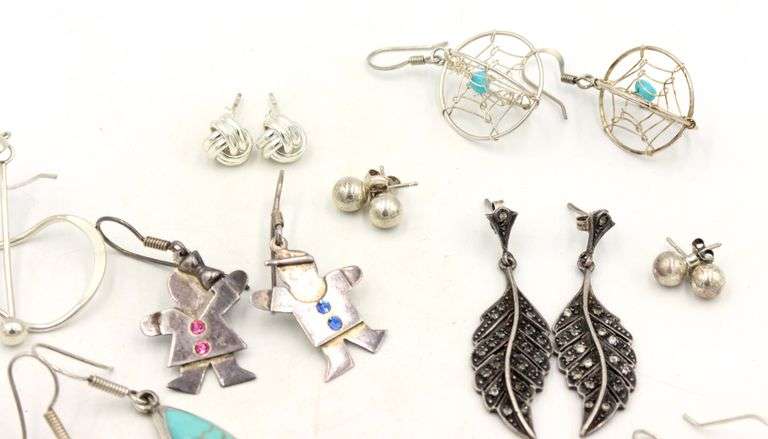 Group lot of Vintage 925 sterling silver earrings