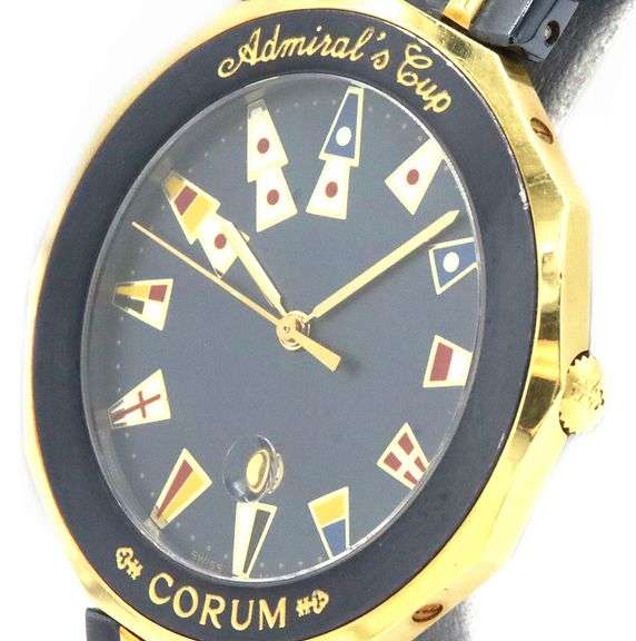 Corum Admirals Cup, 35mm, Quartz, Blue Steel and 18K Yellow Gold
