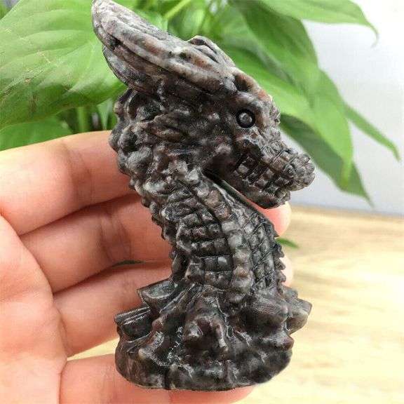 Yooperlite Dragon Skull Carved Crystal