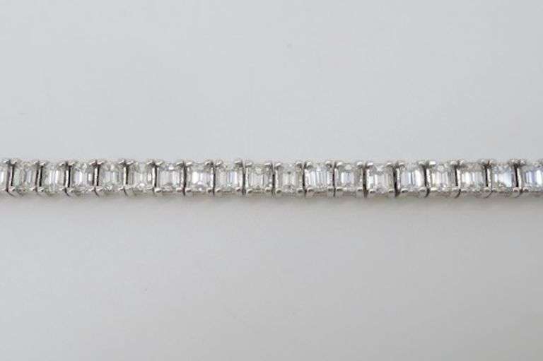 Emerald Cut Diamond Tennis Bracelet