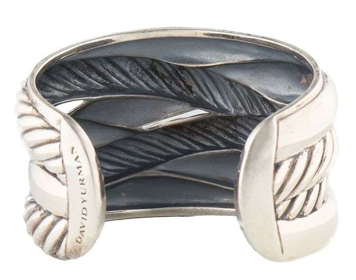 David Yurman Cable Classic Wide Crossover Cuff Bracelet in Sterling
