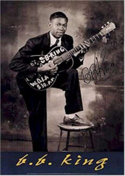 B.B. King Autographed Facsimile Signed Poster 24"x36"