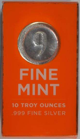 10 Troy Ounce .999 Fine Silver Bar 9 Fine Mint. New In Box