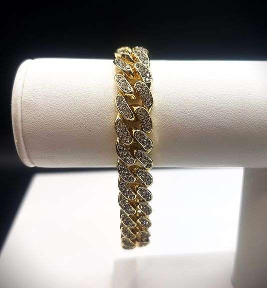 14 Kt Gold Plated 38.2 Gram Cuban Link Bracelet