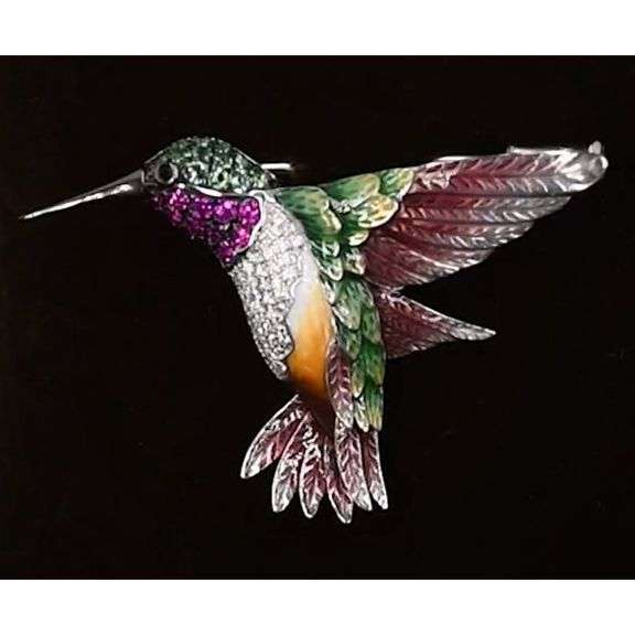 Hummingbird 925 Sterling Silver Brooch